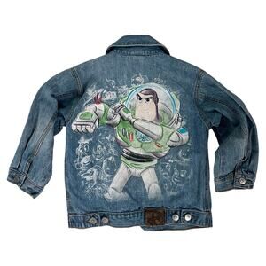 Vintage Y2K Disney Pixar Toy Story Buzz Lightyear Denim Jacket Kids XS 4